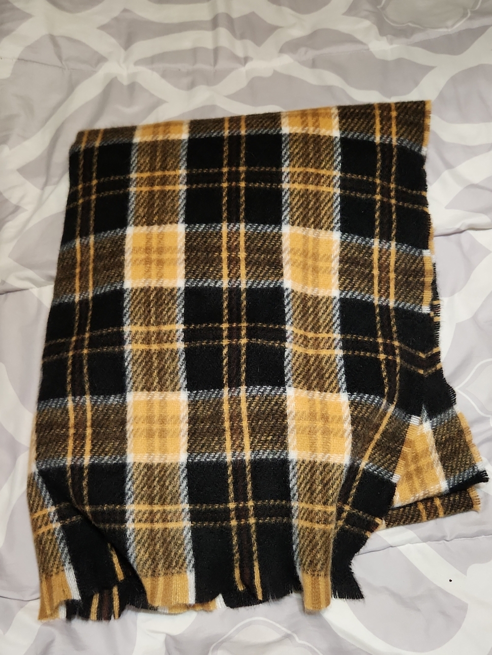 Natural Reflections Yellow Plaid Scarf - Picture 2 of 4